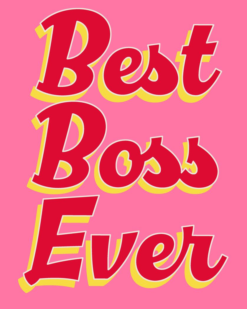 Card design "Best Ever - group boss ecard"