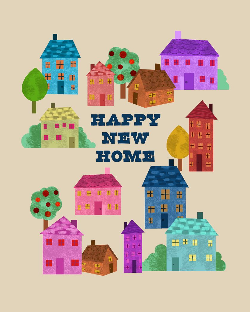 Card design "Nice neighbourhood - group home ecard"