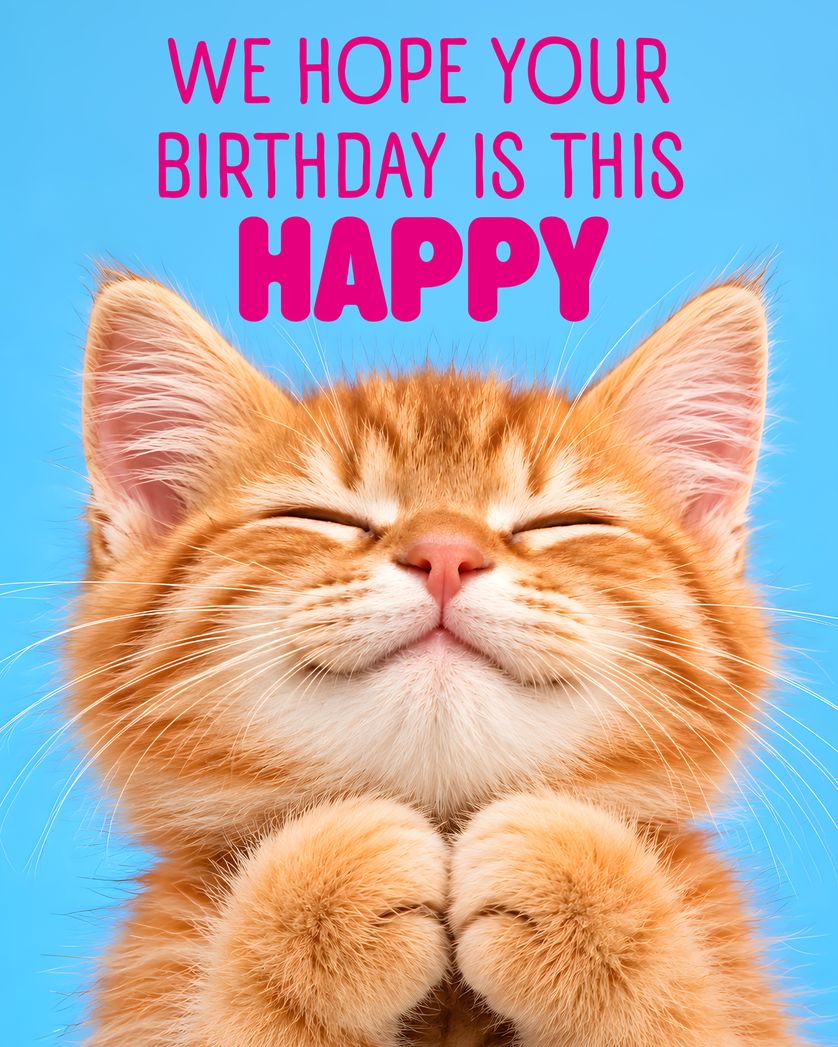Card design "Happy Kitty - group birthday ecard"