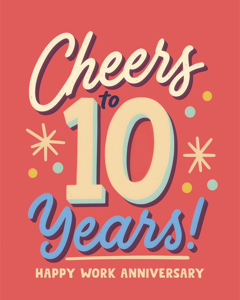 Card design "Big 10 - group anniversary ecard"